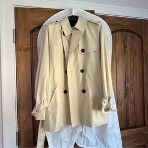 Coach Cream Trench Coat with Brown Collar